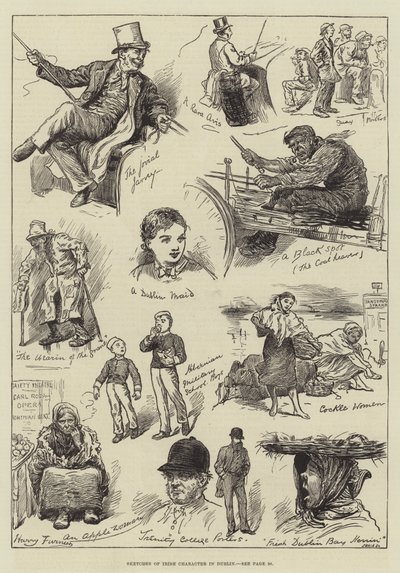 Bocetos de carácter irlandés en Dublín de Harry Furniss
